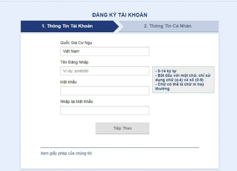 Đăng ký Sbobet đơn giản với các thông tin cơ bản